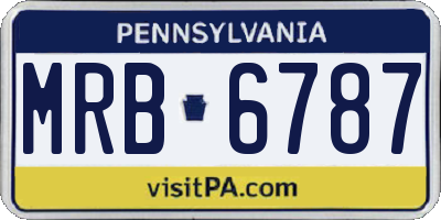 PA license plate MRB6787
