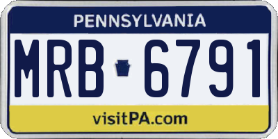 PA license plate MRB6791