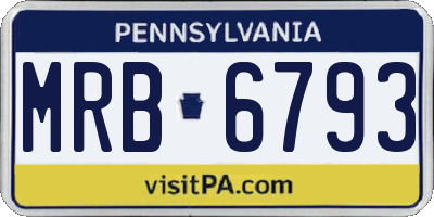 PA license plate MRB6793