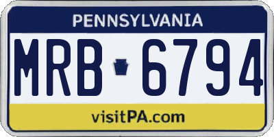 PA license plate MRB6794