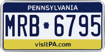 PA license plate MRB6795