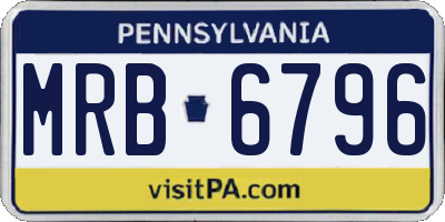 PA license plate MRB6796