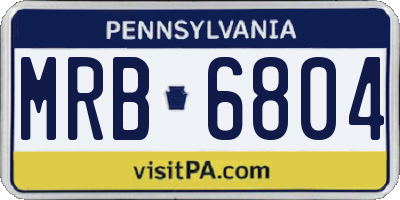 PA license plate MRB6804