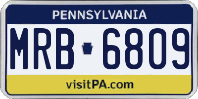 PA license plate MRB6809
