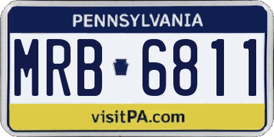 PA license plate MRB6811