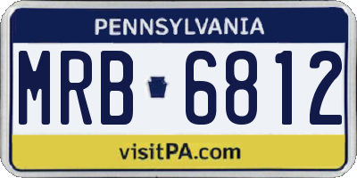 PA license plate MRB6812