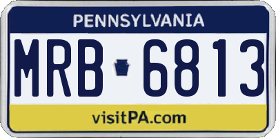 PA license plate MRB6813