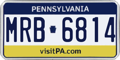 PA license plate MRB6814
