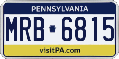PA license plate MRB6815