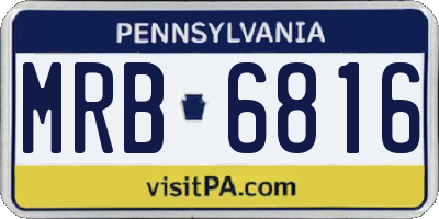 PA license plate MRB6816