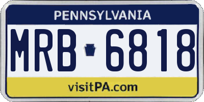 PA license plate MRB6818