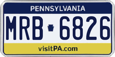 PA license plate MRB6826