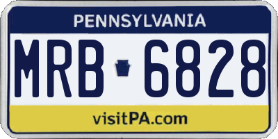 PA license plate MRB6828