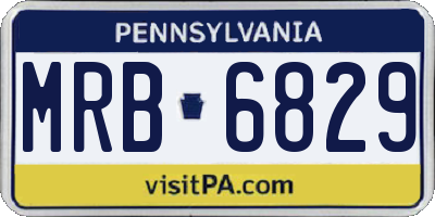 PA license plate MRB6829