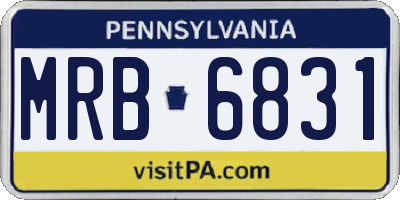 PA license plate MRB6831