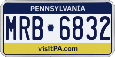 PA license plate MRB6832