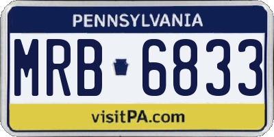 PA license plate MRB6833