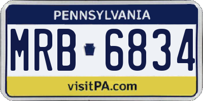 PA license plate MRB6834