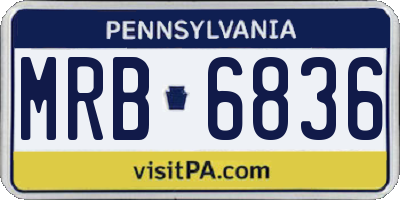PA license plate MRB6836
