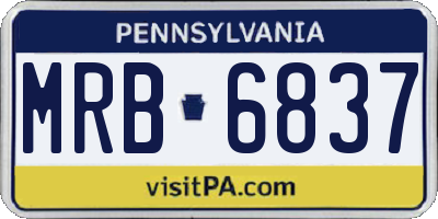 PA license plate MRB6837