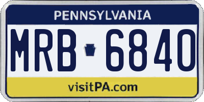 PA license plate MRB6840
