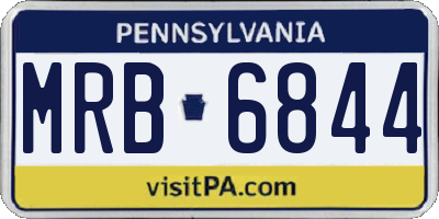 PA license plate MRB6844