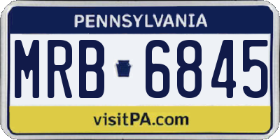 PA license plate MRB6845