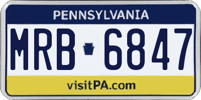 PA license plate MRB6847