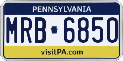 PA license plate MRB6850