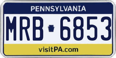 PA license plate MRB6853