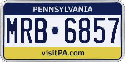 PA license plate MRB6857