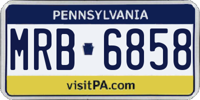 PA license plate MRB6858