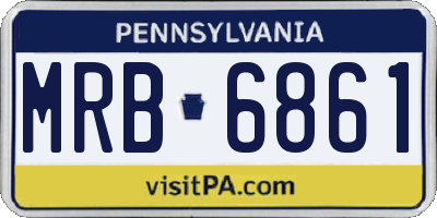 PA license plate MRB6861