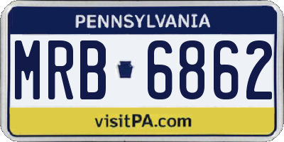 PA license plate MRB6862
