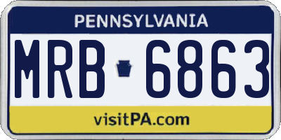 PA license plate MRB6863