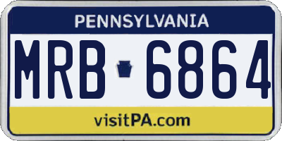 PA license plate MRB6864