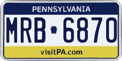 PA license plate MRB6870