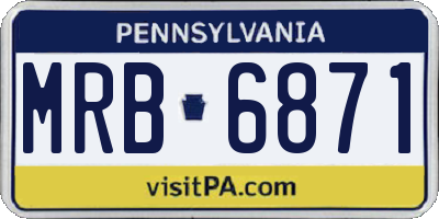 PA license plate MRB6871