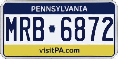 PA license plate MRB6872