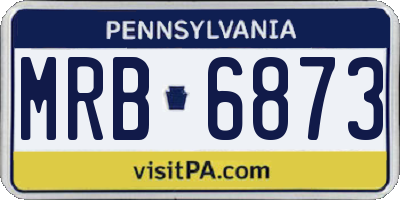 PA license plate MRB6873