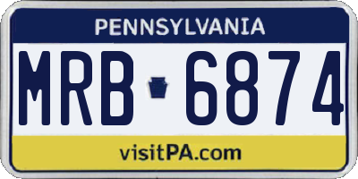 PA license plate MRB6874