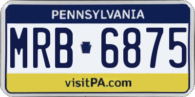 PA license plate MRB6875