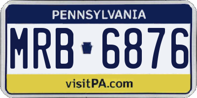 PA license plate MRB6876
