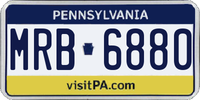 PA license plate MRB6880