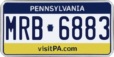 PA license plate MRB6883