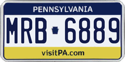 PA license plate MRB6889