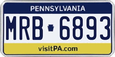 PA license plate MRB6893