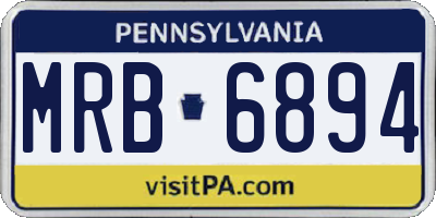 PA license plate MRB6894