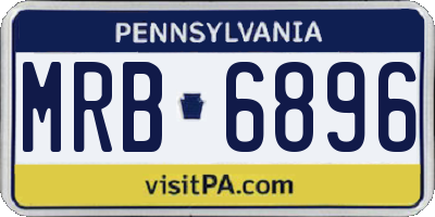 PA license plate MRB6896