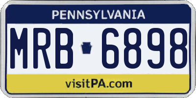 PA license plate MRB6898
